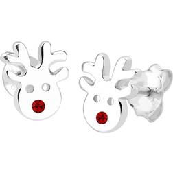 Elli dam smycke örhängen örhängen ren Red Nope Rudolph Christmas silver 925 kristall röd