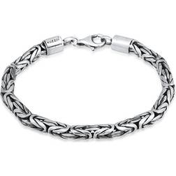 Armband Herren Königskette Rund 925 Silber Kuzzoi Schwarz