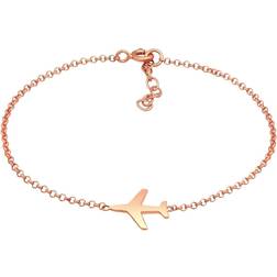 Elli Women's Bracelet Pea Chain Aeroplane Travel Basic - 925 Sterling Silver
