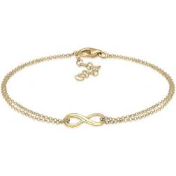 Elli Women's 925 Sterling Silver Gold Plated Xilion Cut Bracelets - 18 cm