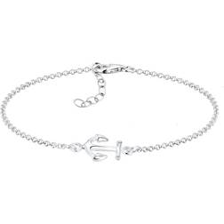 Elli Bracelet Women Anchor Pendant - Silver