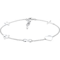 Elli dam armband kors hjärta oändlighet ankare stjärna berlock 925 sterlingsilver silver, colore: silver, cod. 0201951617_16