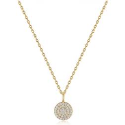 Ania Haie Glam Disc Pendant Necklace - Gold/Transparent