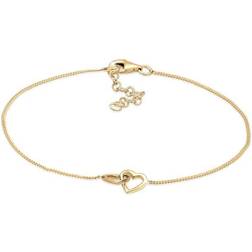 Elli Women's 925 Sterling Silver Gold Plated Xilion Cut Bracelets - 18 cm
