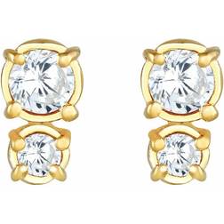 Elli Clous d'oreilles pour femmes Elegant Basic avec pierres de zirconium en argent sterling 925 plaqué or Boucles d'oreilles pieces female