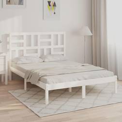 vidaXL Giroletto Bianco in Legno Massello 120x190 cm Small Double