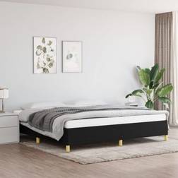 vidaXL Bedframe Stof Zwart 200x200 cm