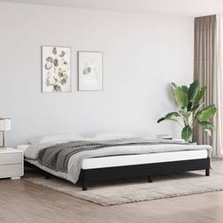 vidaXL Bedframe Stof Zwart 200x200 cm