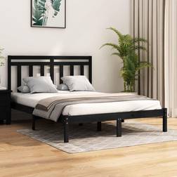 vidaXL Giroletto Nero In Legno Massello 140x190 cm