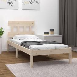 vidaXL Massivholzbett 90x190 3FT6 Single Braun Bettrahmen