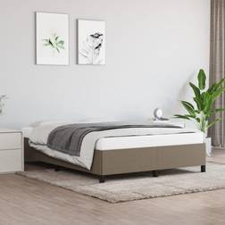 vidaXL 140x200 stof gråbrun Sengeramme