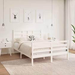 vidaXL Bed Frame White 4FT