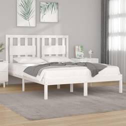 vidaXL Bed Frame White Solid Wood Pine 120 x 190 cm