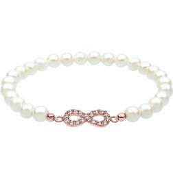 Elli Women's 925 Sterling Silver Crystals Strand Infinity Pearl Wristwear Bracelets