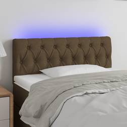 vidaXL À LED Marron Foncé 90x7x78-88 cm Tissu Tête de lit