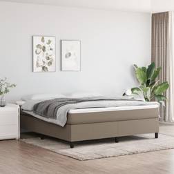 vidaXL Box Spring Con Colchón Tela Gris Taupe 180x200 cm Cama Continental