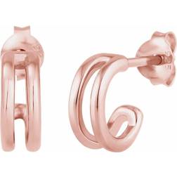 Elli Mesdames Créoles Mini Basic Minimal Tendance en argent sterling 925 plaqué or rose Boucles d'oreilles pieces female