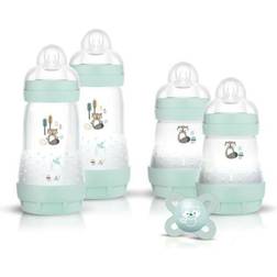 Mam Coffret Naissance Nature Aqua 4 Biberons 1 Sucette 1 Boite Doseuse Bleu