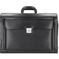 Alassio JU-45057 Pilot Case Verona Cuir Véritable Noir