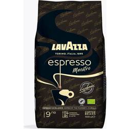 Lavazza Espresso Maestro Aromatiques De Fruits Secs Et De Chocolat 100% Biologique Et Certifié Rainforest Alliance, Intensité 9/10, Torréfaction Lente Et Douce, 1 kg 1000g