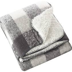 Saro Lifestyle Sevan Sherpa Blankets Grey (152.4x127cm)