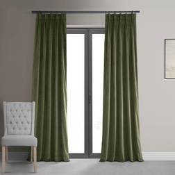 Exclusive Fabrics & Furnishings Half Price Drapes Velvet Blackout Curtains 25W x 120L Hunter Green