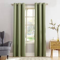 Sun Zero Easton Energy Saving Blackout Grommet Curtain Panel 40 x 84 in Sage Green
