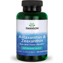 Swanson Astaxanthin & Zeaxanthin Eye Vision Brain Skin Antioxidant Support Supplement Astaxanthin 60 pcs