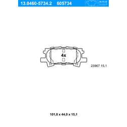 ATE Remblokkenset LEXUS RX II 13.0460-5734.2