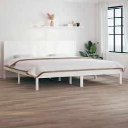 vidaXL Utan Madrass Vit 200x200 cm Sängram