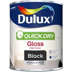 Dulux Dulux Quick Dry Gloss Wall Paint Black 0.75L