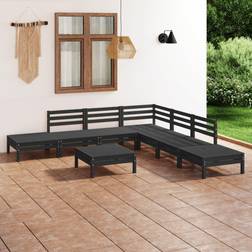 vidaXL Bois Pin Massif de Jardin 8 pcs Ensemble de Salon d'Extérieur