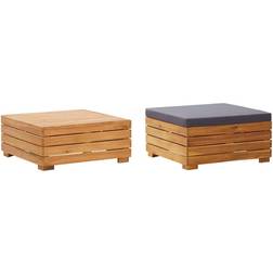 vidaXL Mesa De Jardin Y Reposapiés Con Cojin Y De Madera Maciza Acacia