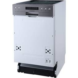 Respekta Lave-vaisselle Encastrable Semi-intégré 45 cm Blanc, Gris, Acier inoxydable, Intégré, Noir