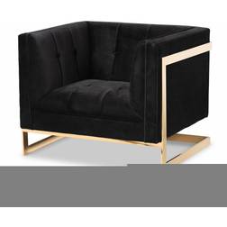 Baxton Studio Ambra Black Armchair