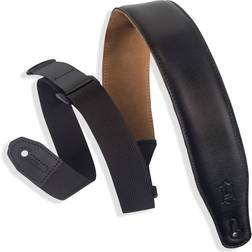 Levy's Leathers 2 1/2 Inch Wide Ergonomic RipChord Guitar Strap Black