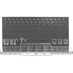 Azar Displays 900988-BLK 125-PIECE PEGBOARD ORGANIZER KIT (2-24""X 24" Black