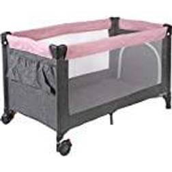 CHIC 4 BABY Cuna de viaje Luxus Melange gris-rosa