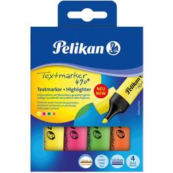 Pelikan Textmarker 490 speedmarker 4 stk Grøn, Orange, Lyserød, Gul, Pen