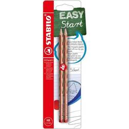 Stabilo Dreikant-Bleistifte EASYgraph S Metallic Edition Kupfer HB 2er Set für Rechtshänder