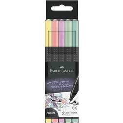 Faber-Castell 5er-Pack Fineliner »Grip Pastell« gelb