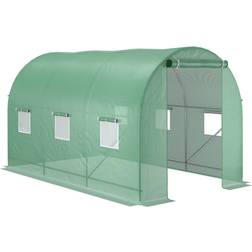 OutSunny Walk-In Polytunnel Greenhouse 3.5x2m Acero inoxidable Plástico
