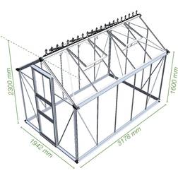Halls Greenhouses Burford Greenhouse 6ft 5 Wide 6 ft x 10 ft