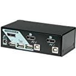 Roline KVM Switch (DisplayPort, USB 2.0) 14013327, svart