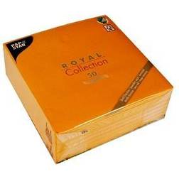 Papstar Serviettes "ROYAL Collection" pliage 1/4 40 cm x 40 cm orange