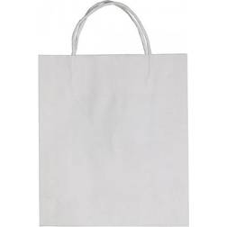 Sac en papier kraft, 125 x 50 x 150 mm, blanc