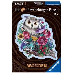 Ravensburger 17511 Wooden, Geheimnisvolle Eule, Kontur-Holz-Puzzle inkl. 15 Whimsies, 150 Teile