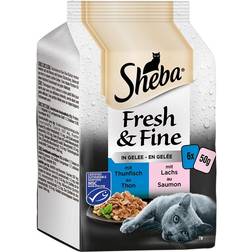 Sheba Fresh & Fine in Gelee Thunfisch & Lachs Katzenfutter 6