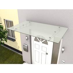Gutta Edelstahlvordach HD/LT 160 gefrostet, 160 16 Edelstahl, Verbundsicherheitsglas VSG 8mm