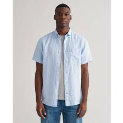 Gant REG LINEN SS SHIRT Blå